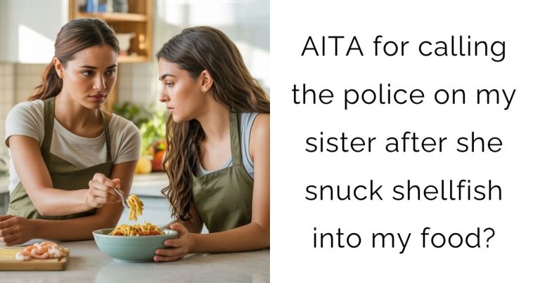 AITA for calling the police on my sister after she snuck shellfish into my food?