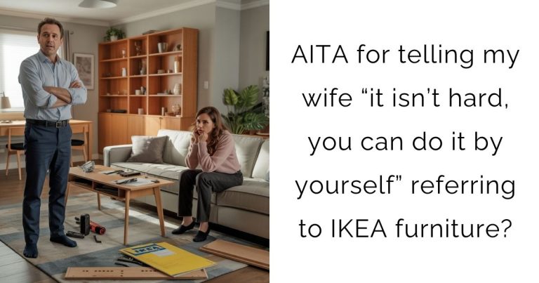 AITA for telling my wife “it isn’t hard, you can do it by yourself” referring to IKEA furniture?