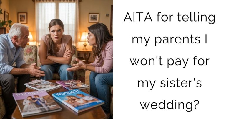 AITA for telling my parents I won’t pay for my sister’s wedding?