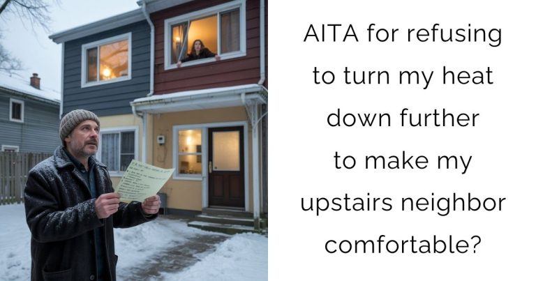 AITA for refusing to turn my heat down further to make my upstairs neighbor comfortable?