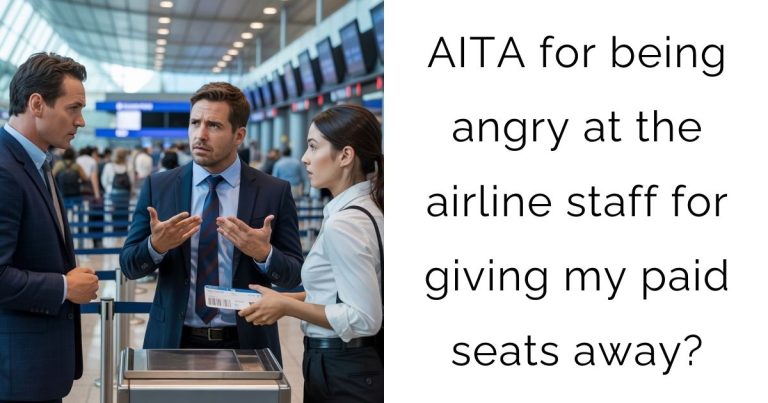 AITA for being angry at the airline staff for giving my paid seats away?