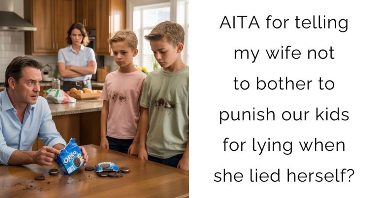 AITA for telling my wife not to bother to punish our kids for lying when she lied herself?