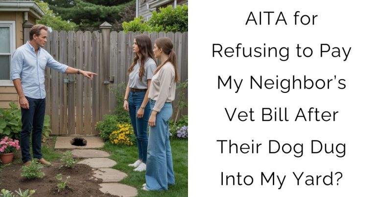 AITA for Refusing to Pay My Neighbor’s Vet Bill After Their Dog Dug Into My Yard?