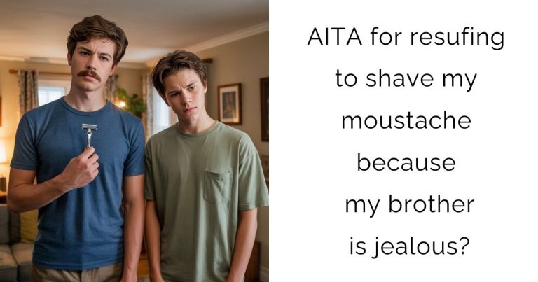 AITA for resufing to shave my moustache because my brother is jealous?