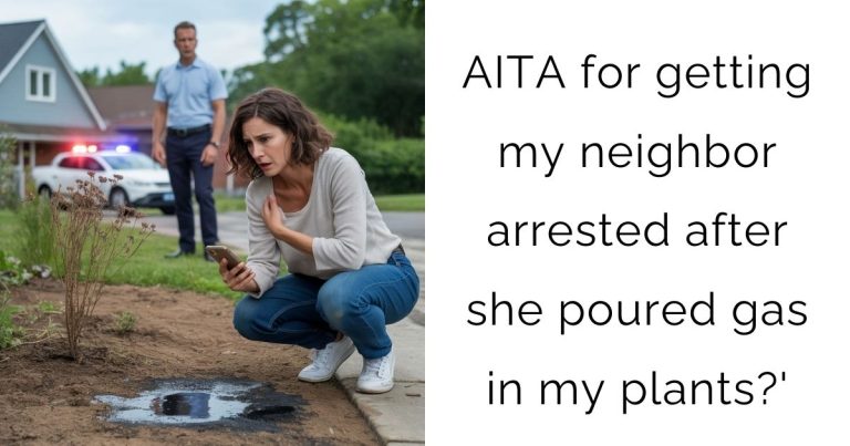AITA for getting my neighbor arrested after she poured gas in my plants?