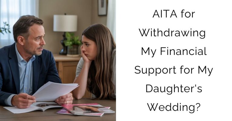 AITA for Withdrawing My Financial Support for My Daughter’s Wedding?