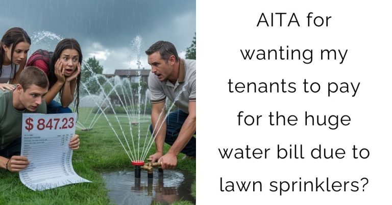 AITA for wanting my tenants to pay for the huge water bill due to lawn sprinklers?