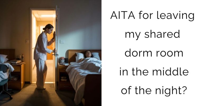 AITA for leaving my shared dorm room in the middle of the night?