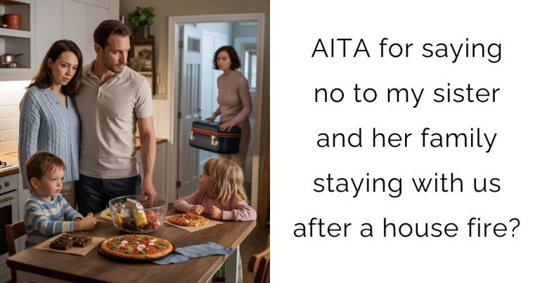 AITA for saying no to my sister and her family staying with us after a house fire?