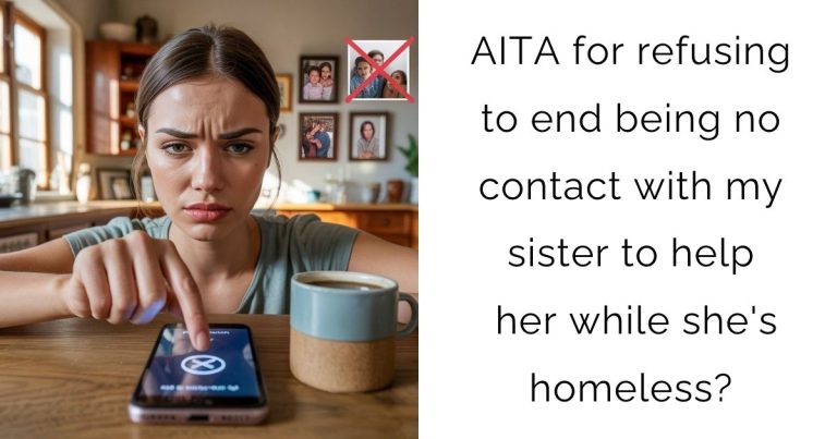 AITA for refusing to end being no contact with my sister to help her while she’s homeless?