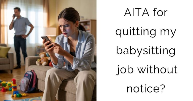 AITA for quitting my babysitting job without notice?