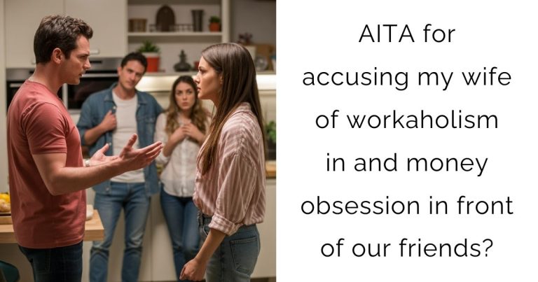 AITA for accusing my wife of workaholism in and money obsession in front of our friends?