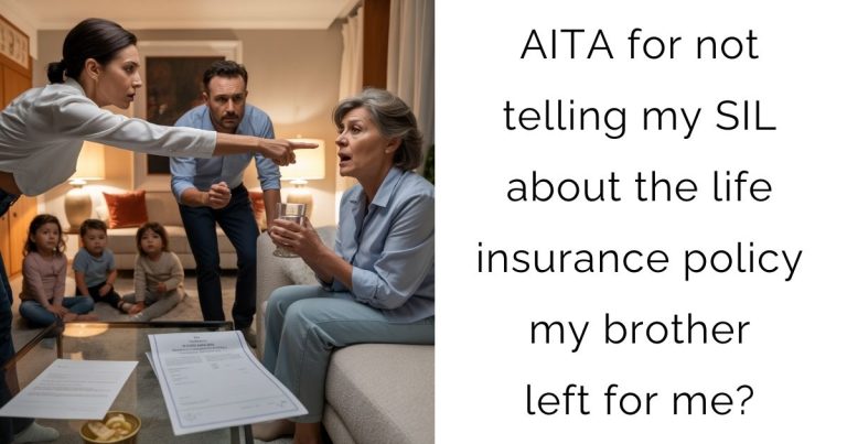 AITA for not telling my SIL about the life insurance policy my brother left for me?