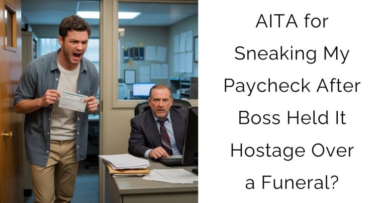 AITA for Sneaking My Paycheck After Boss Held It Hostage Over a Funeral?