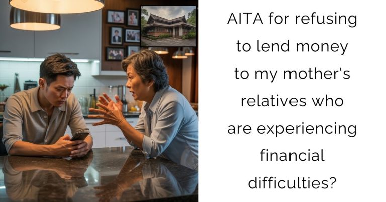 AITA for refusing to lend money to my mother’s relatives who are experiencing financial difficulties?