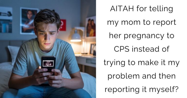 AITAH for telling my mom to report her pregnancy to CPS instead of trying to make it my problem and then reporting it myself?