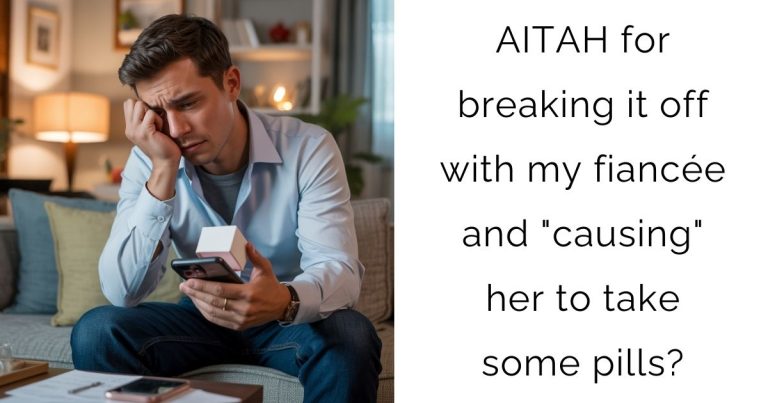 AITAH for breaking it off with my fiancée and “causing” her to take some pills?