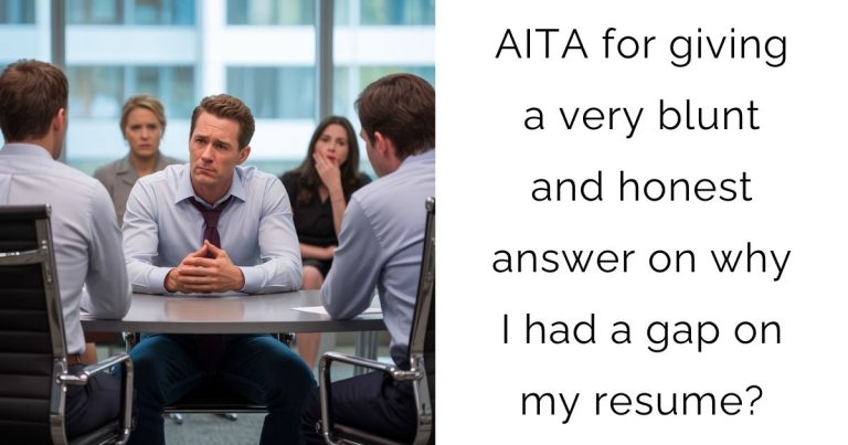 AITA for giving a very blunt and honest answer on why I had a gap on my resume?