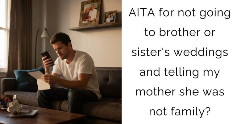 AITA for not going to brother or sister’s weddings and telling my mother she was not family?