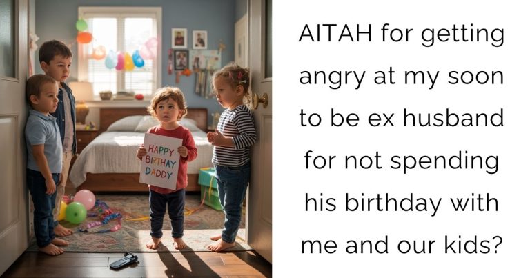 AITAH for getting angry at my soon to be ex husband for not spending his birthday with me and our kids?