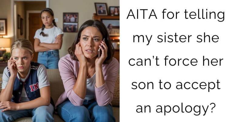 AITA for telling my sister she can’t force her son to accept an apology?