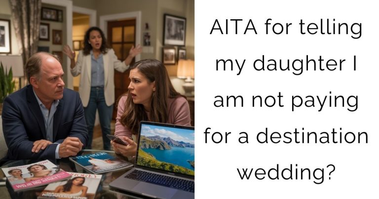 AITA for telling my daughter I am not paying for a destination wedding?