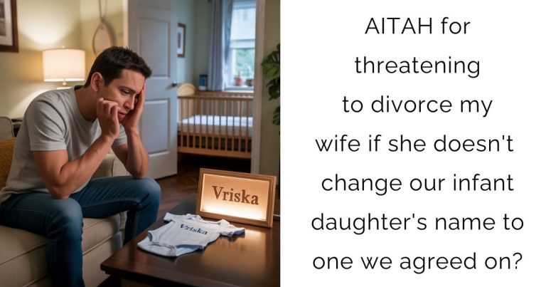 AITAH for threatening to divorce my wife if she doesn’t change our infant daughter’s name to one we agreed on?