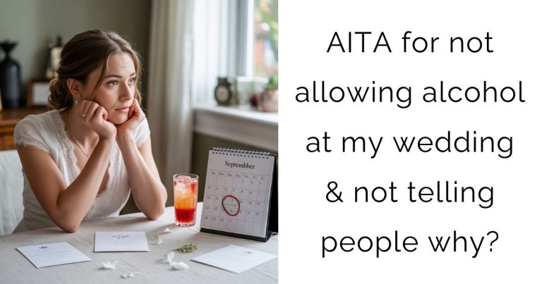 AITA for not allowing alcohol at my wedding & not telling people why?