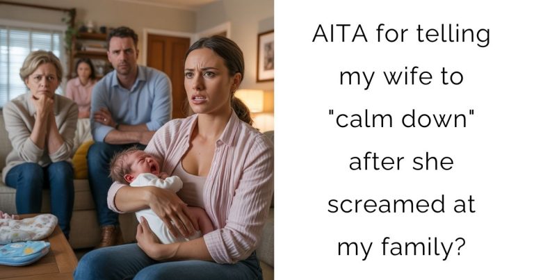 AITA for telling my wife to “calm down” after she screamed at my family?
