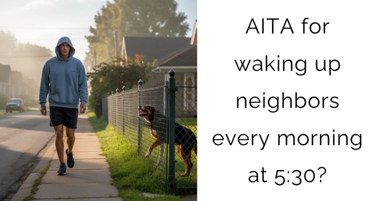 AITA for waking up neighbors every morning at 5:30?