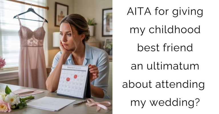 AITA for giving my childhood best friend an ultimatum about attending my wedding?