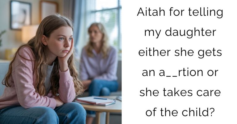 Aitah for telling my daughter either she gets an a__rtion or she takes care of the child?