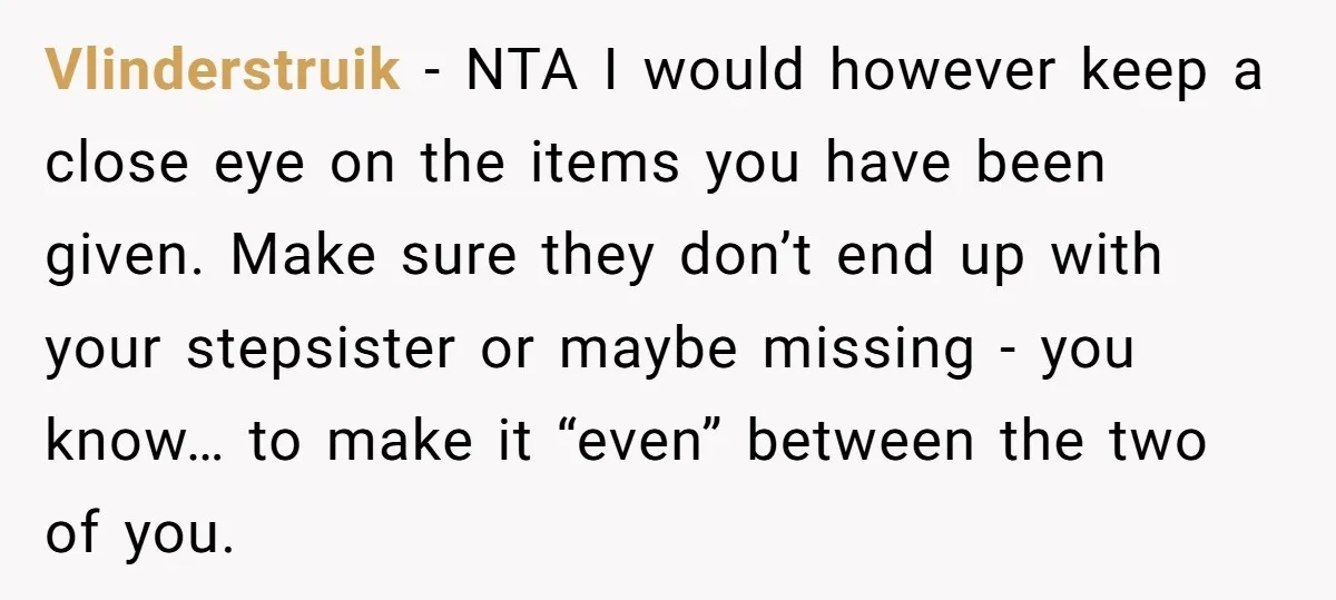 Vlinderstruik − NTA I would however keep a close eye on the items you have been given. Make sure they don’t end up with your stepsister or maybe missing -...