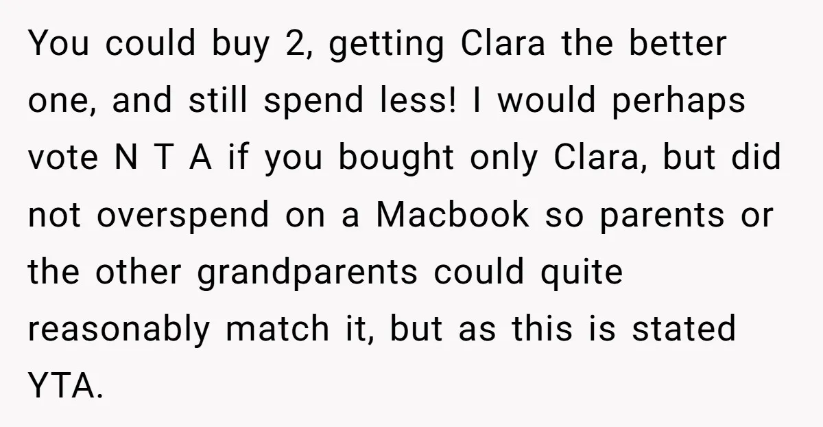 You could buy 2, getting Clara the better one, and still spend less! I would perhaps vote N T A if you bought only Clara, but did not overspend on...
