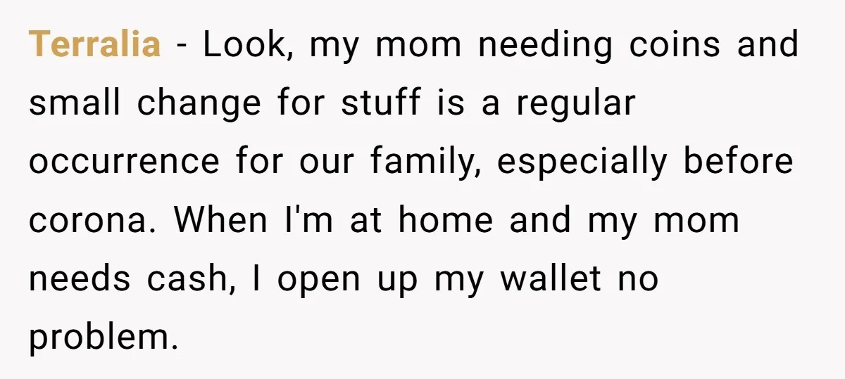 Terralia - Look, my mom needing coins and small change for stuff is a regular occurrence for our family, especially before corona. When I'm at home and my mom needs...