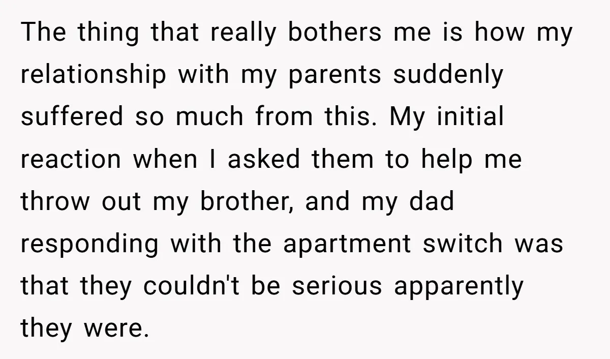 The thing that really bothers me is how my relationship with my parents suddenly suffered so much from this. My initial reaction when I asked them to help me throw...