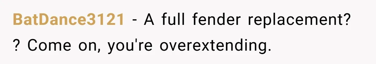 BatDance3121 − A full fender replacement? ? Come on, you're overextending.