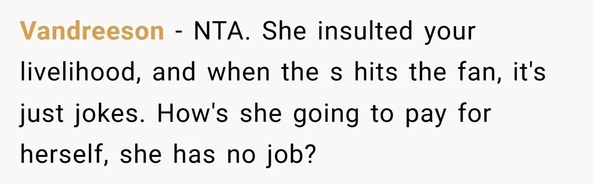 Vandreeson − NTA. She insulted your livelihood, and when the s hits the fan, it's just jokes. How's she going to pay for herself, she has no job?