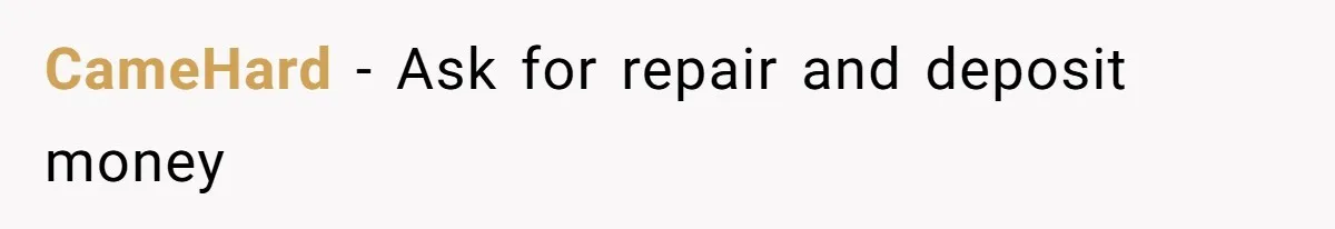 CameHard - Ask for repair and deposit money