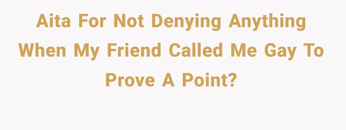AITA for not denying anything when my friend called me gay to prove a point?