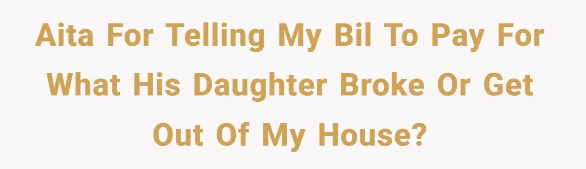 AITA for telling my BIL to pay for what his daughter broke or get out of my house?