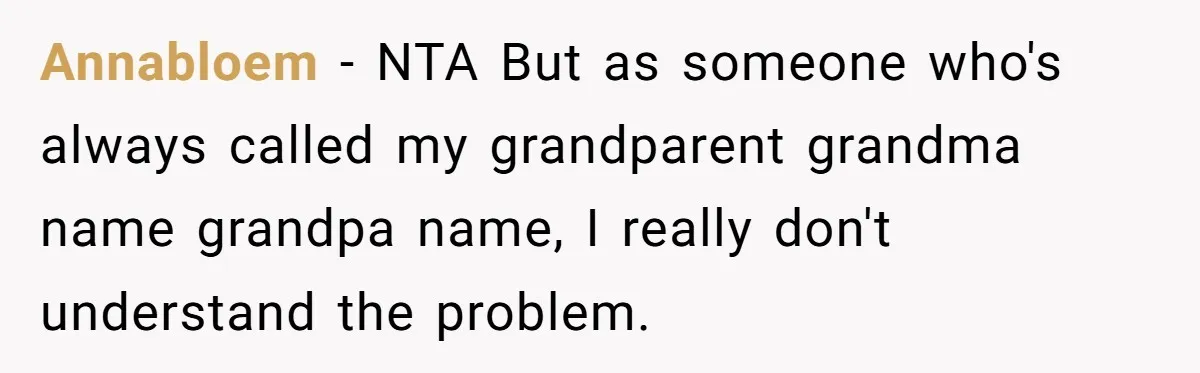 Annabloem − NTA But as someone who's always called my grandparent grandma name grandpa name, I really don't understand the problem.