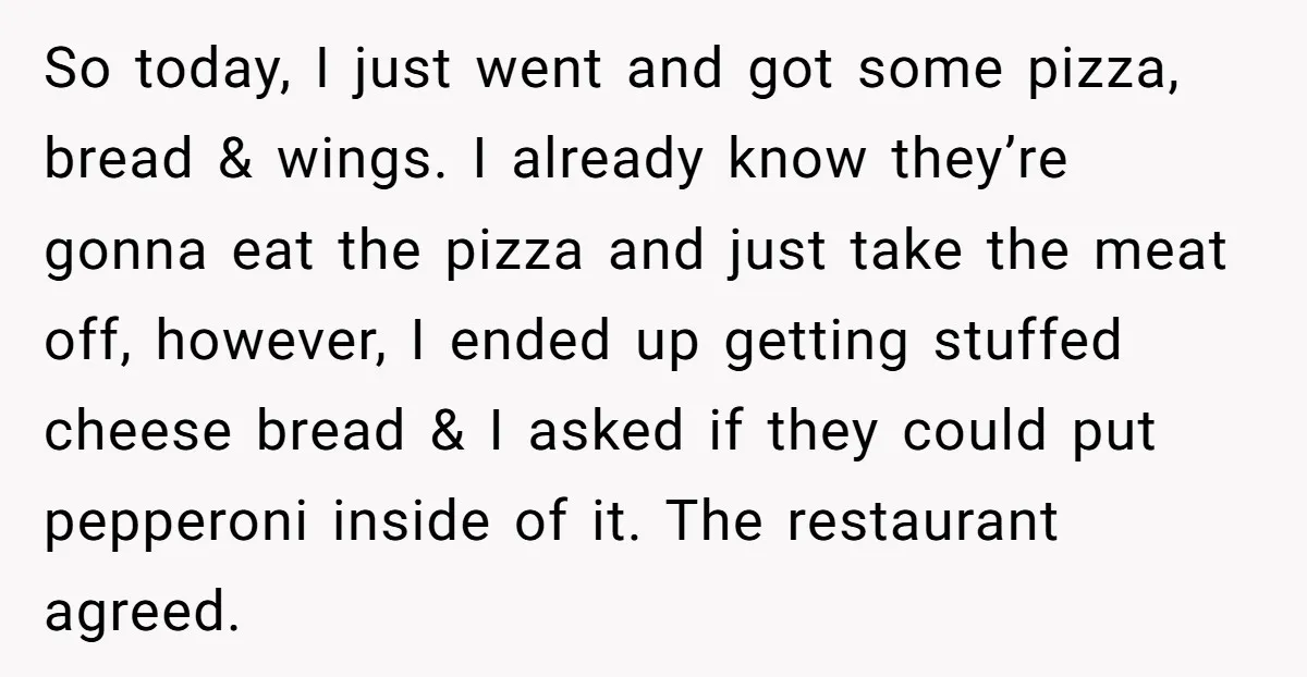 So today, I just went and got some pizza, bread & wings. I already know they’re gonna eat the pizza and just take the meat off, however, I ended up...