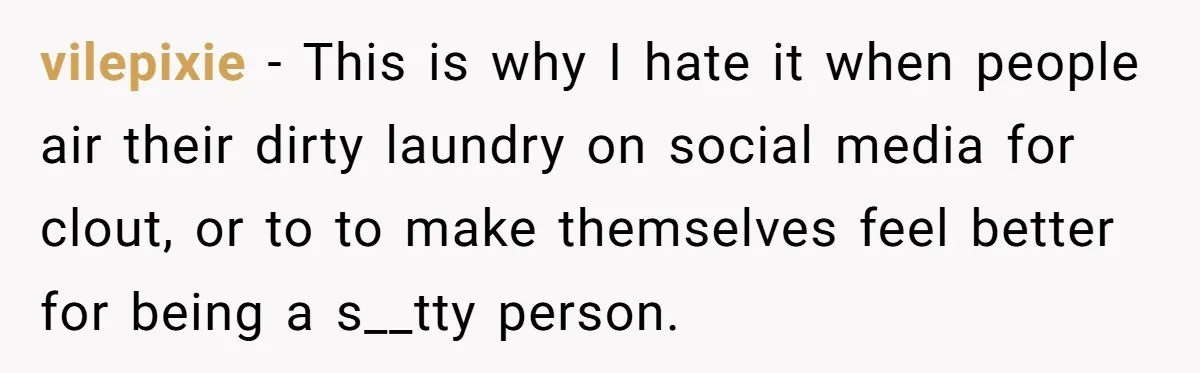 vilepixie - This is why I hate it when people air their dirty laundry on social media for clout, or to to make themselves feel better for being a s__tty...