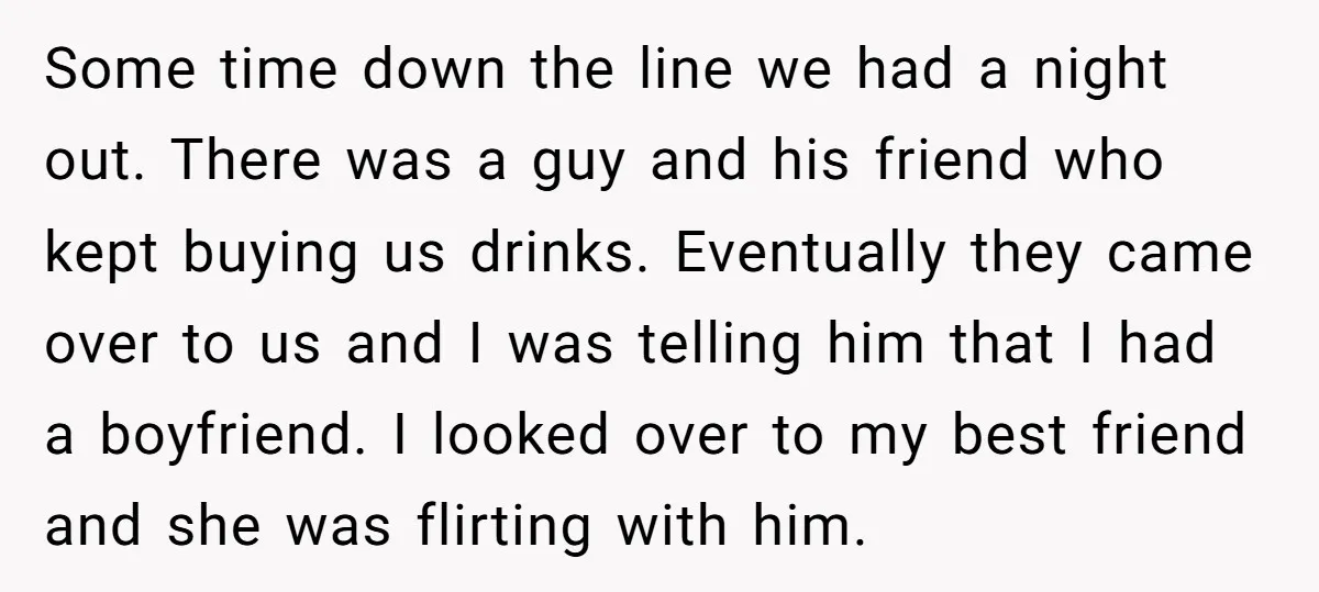Some time down the line we had a night out. There was a guy and his friend who kept buying us drinks. Eventually they came over to us and I...