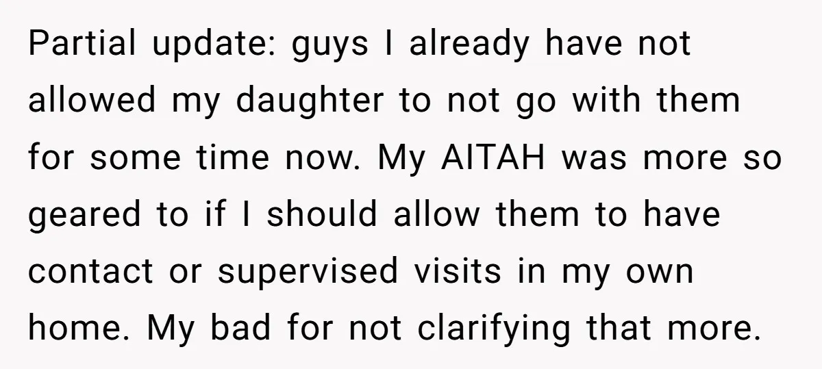 Partial update: guys I already have not allowed my daughter to not go with them for some time now. My AITAH was more so geared to if I should allow...