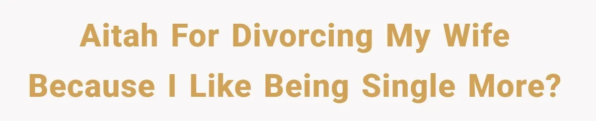 AITAH for divorcing my wife because i like being single more?
