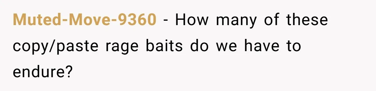 Muted-Move-9360 − How many of these copy/paste rage baits do we have to endure?