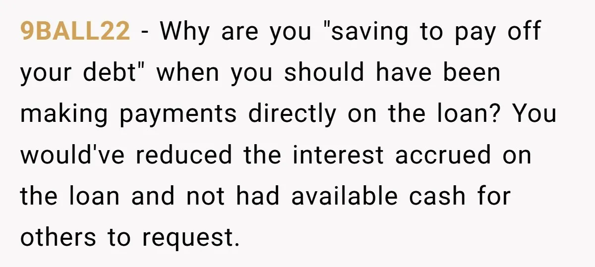 9BALL22 − Why are you "saving to pay off your debt" when you should have been making payments directly on the loan? You would've reduced the interest accrued on the...