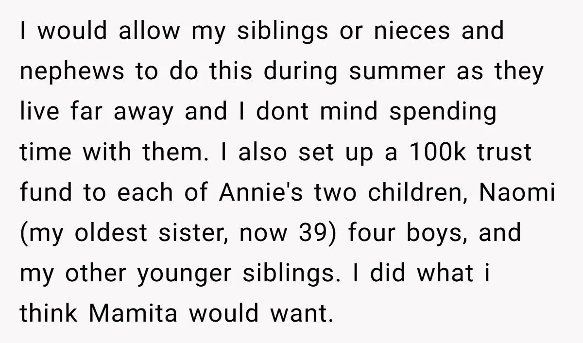 I would allow my siblings or nieces and nephews to do this during summer as they live far away and I dont mind spending time with them. I also set...